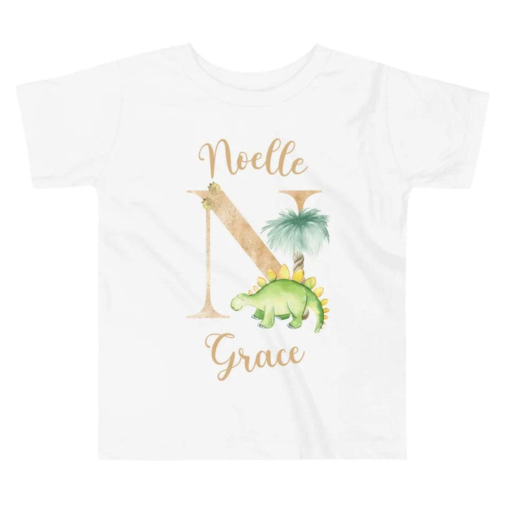 Custom Watercolor Dinosaur Alphabet T-Shirt - ART-TSH186 - ARTFULANE