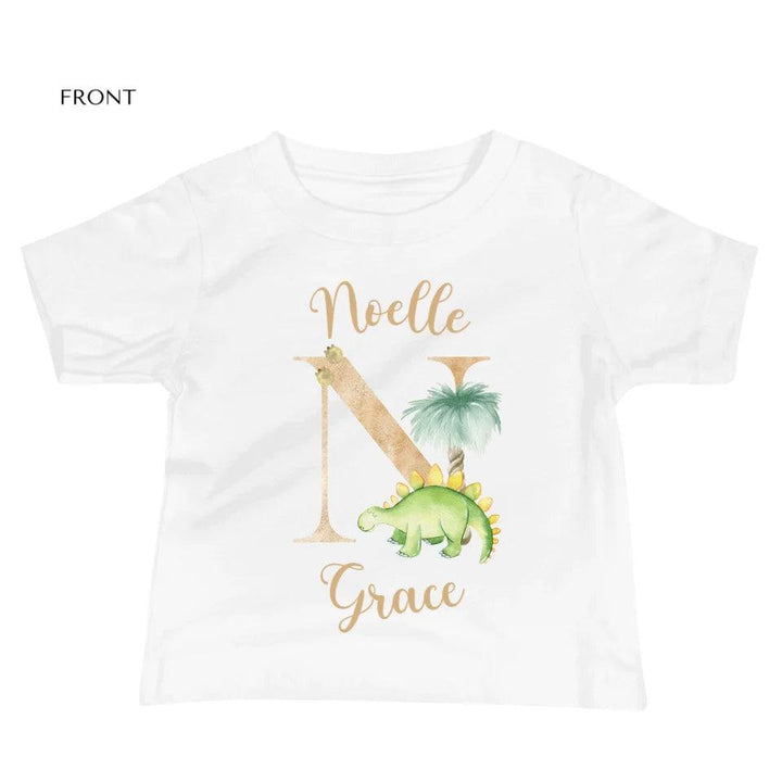 Custom Watercolor Dinosaur Alphabet T-Shirt - ART-TSH186 - ARTFULANE