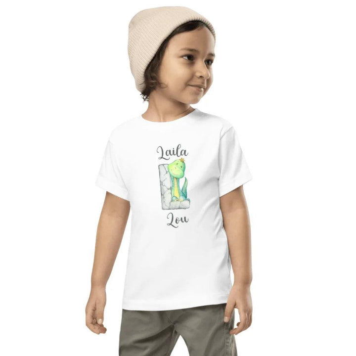 Custom Watercolor Dinosaur Stone Alphabet T-Shirt - ART-TSH187 - ARTFULANE