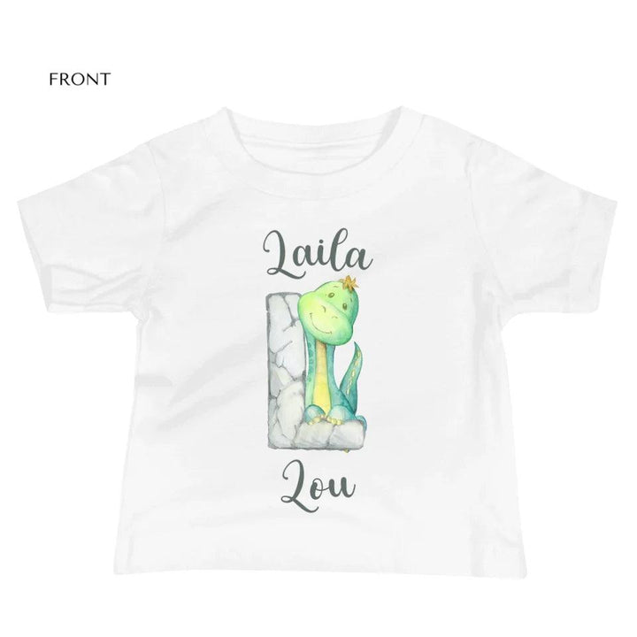 Custom Watercolor Dinosaur Stone Alphabet T-Shirt - ART-TSH187 - ARTFULANE