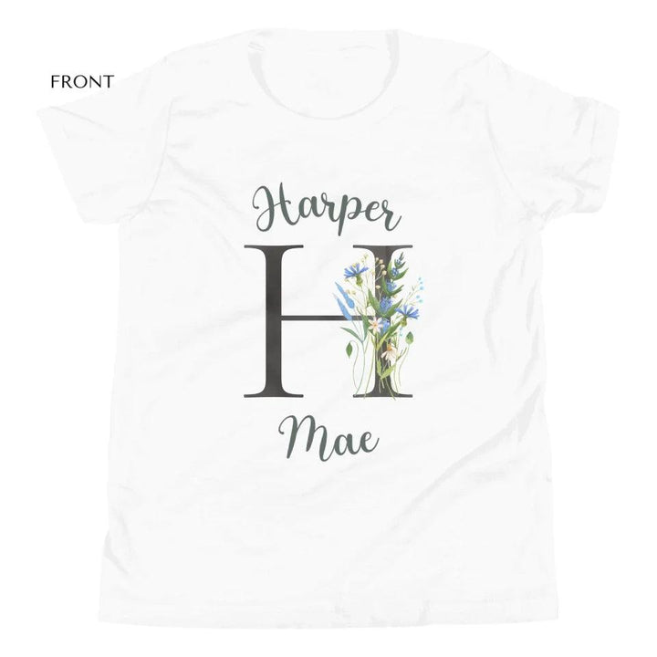 Custom Watercolor Wildflower Dark Alphabet T-Shirt - ART-TSH188 - ARTFULANE