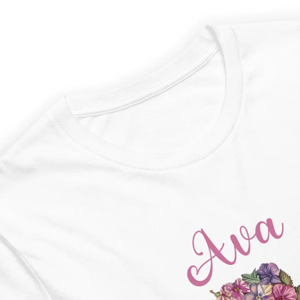 Custom Watercolor Wildflower Floral Alphabet T-Shirt - ART-TSH189 - ARTFULANE