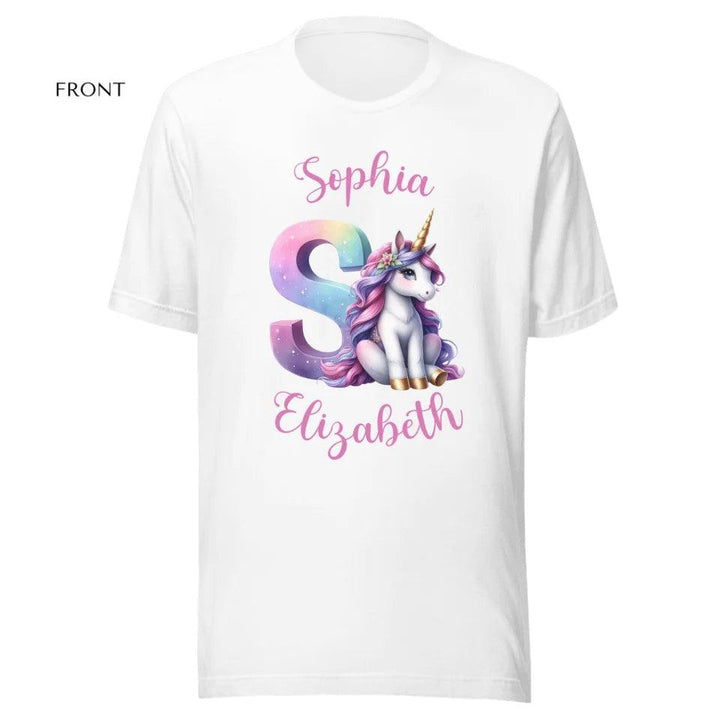 Custom Unicorn Pastel Alphabet T-Shirt - ART-TSH192 - ARTFULANE