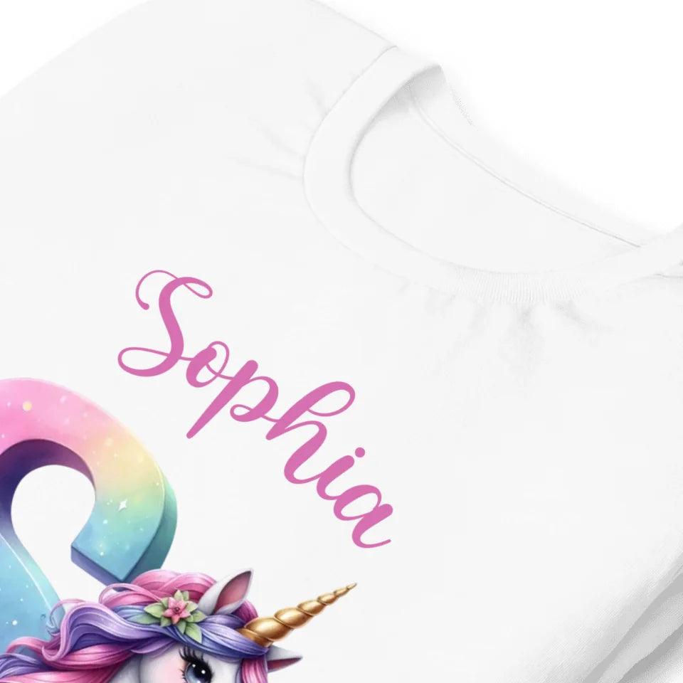 Custom Unicorn Pastel Alphabet T-Shirt - ART-TSH192 - ARTFULANE