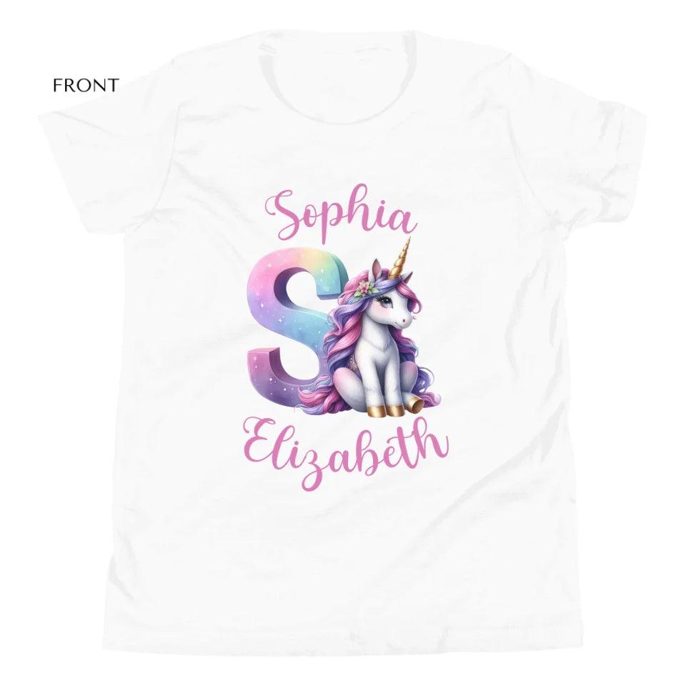 Custom Unicorn Pastel Alphabet T-Shirt - ART-TSH192 - ARTFULANE