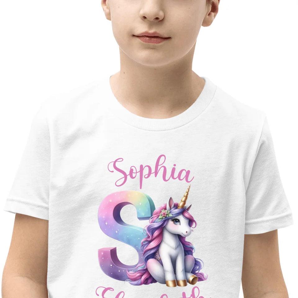 Custom Unicorn Pastel Alphabet T-Shirt - ART-TSH192 - ARTFULANE