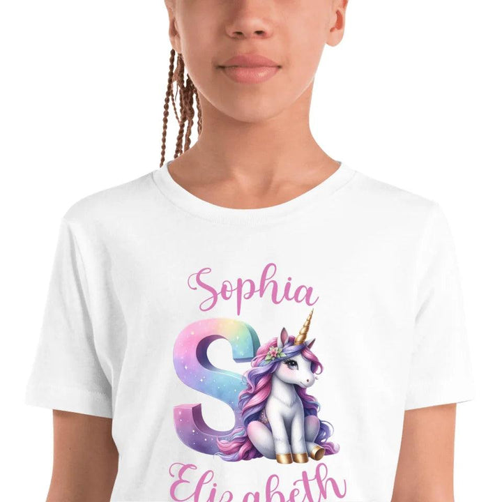 Custom Unicorn Pastel Alphabet T-Shirt - ART-TSH192 - ARTFULANE