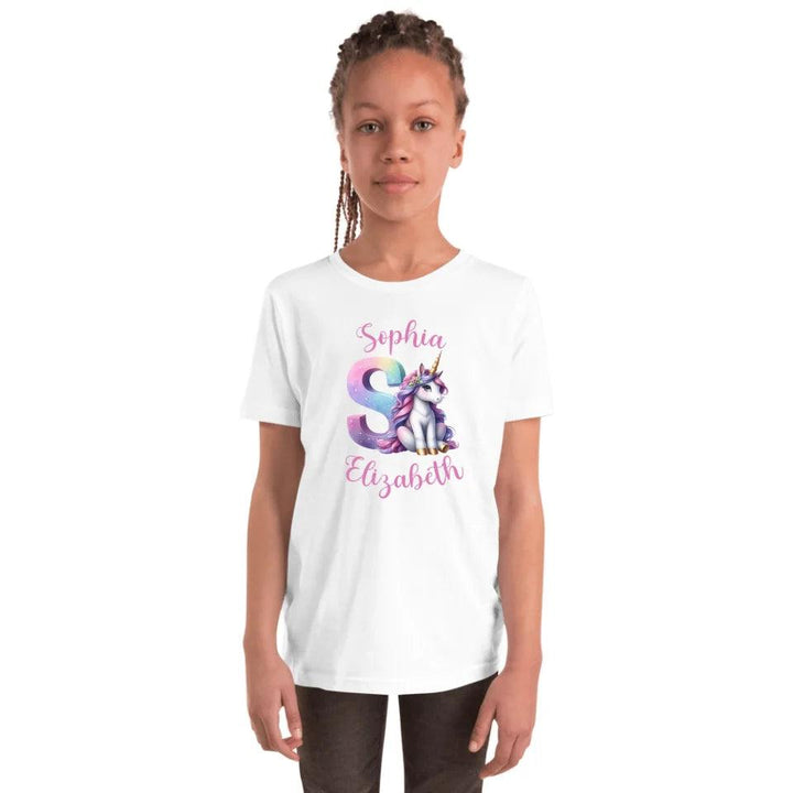 Custom Unicorn Pastel Alphabet T-Shirt - ART-TSH192 - ARTFULANE