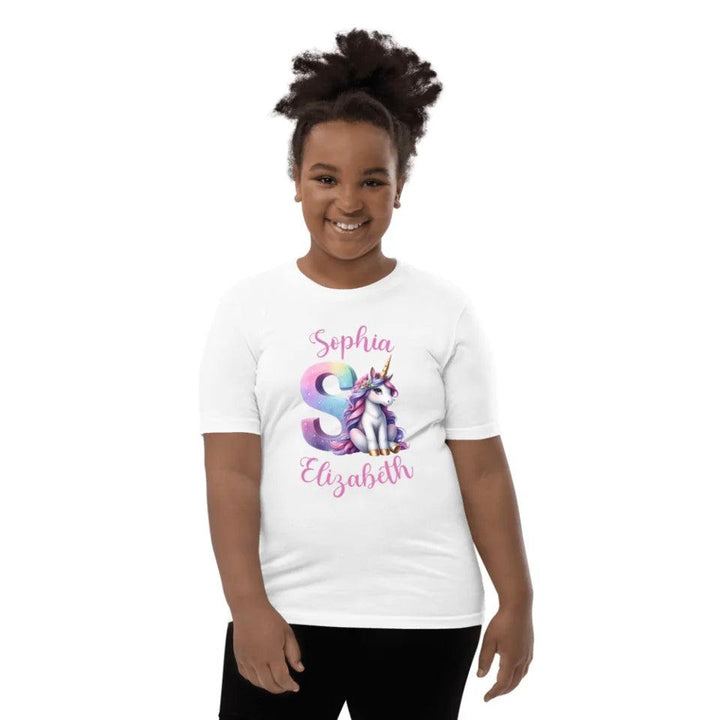 Custom Unicorn Pastel Alphabet T-Shirt - ART-TSH192 - ARTFULANE