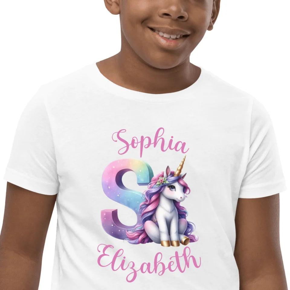 Custom Unicorn Pastel Alphabet T-Shirt - ART-TSH192 - ARTFULANE