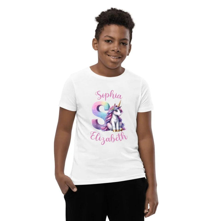 Custom Unicorn Pastel Alphabet T-Shirt - ART-TSH192 - ARTFULANE