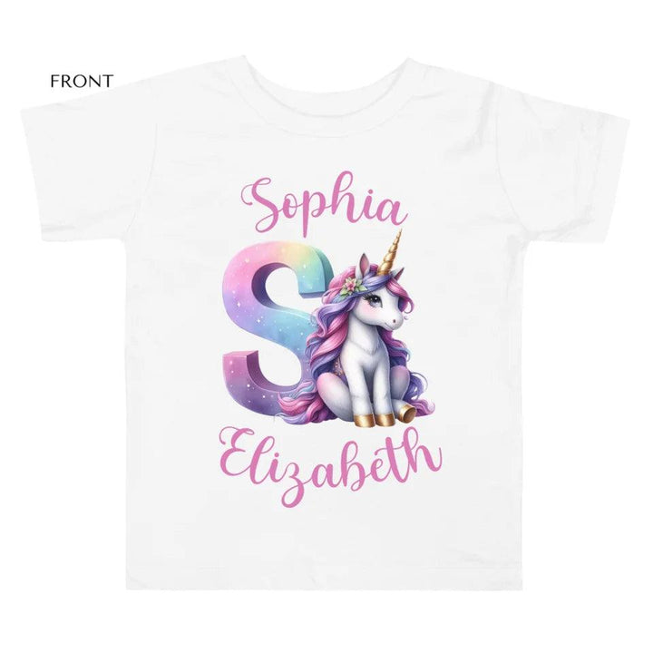 Custom Unicorn Pastel Alphabet T-Shirt - ART-TSH192 - ARTFULANE