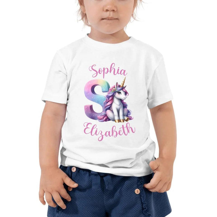 Custom Unicorn Pastel Alphabet T-Shirt - ART-TSH192 - ARTFULANE