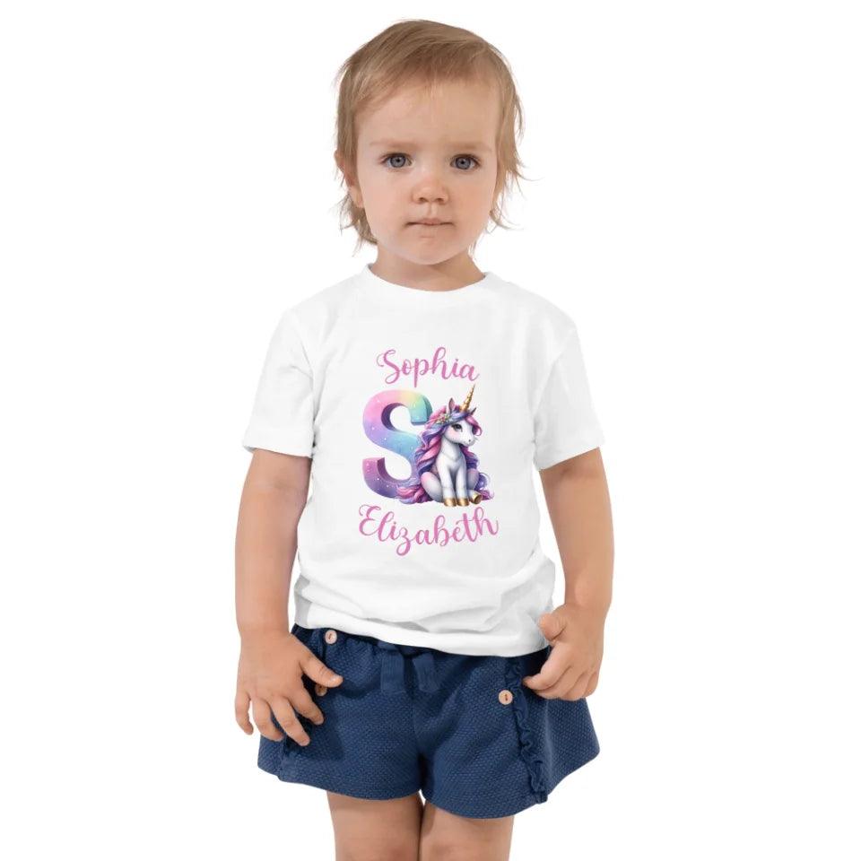 Custom Unicorn Pastel Alphabet T-Shirt - ART-TSH192 - ARTFULANE