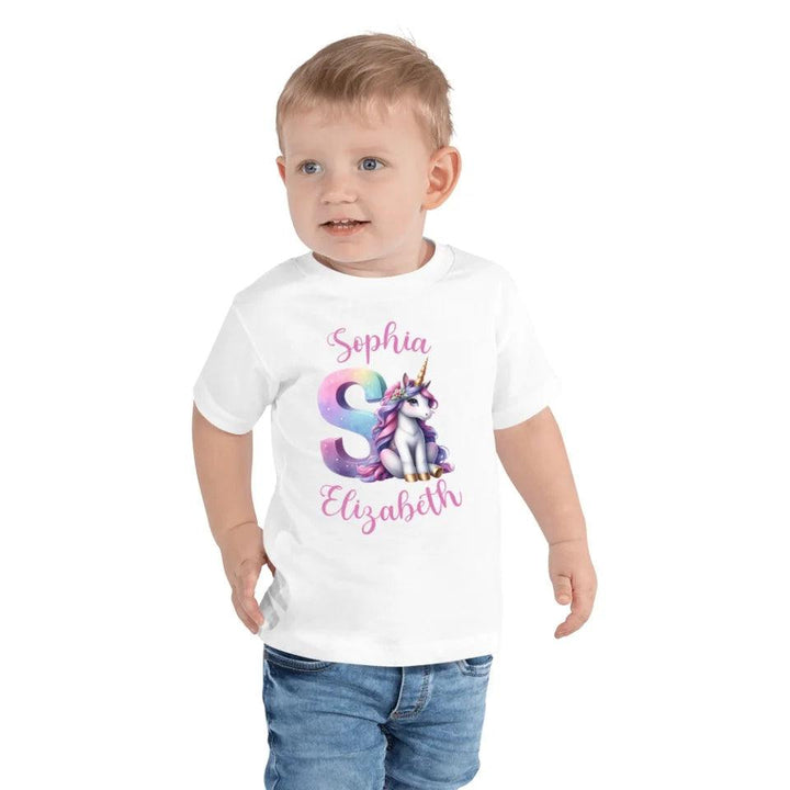 Custom Unicorn Pastel Alphabet T-Shirt - ART-TSH192 - ARTFULANE