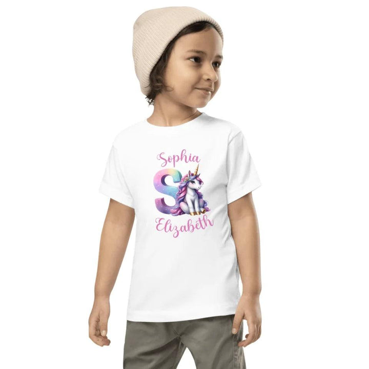 Custom Unicorn Pastel Alphabet T-Shirt - ART-TSH192 - ARTFULANE