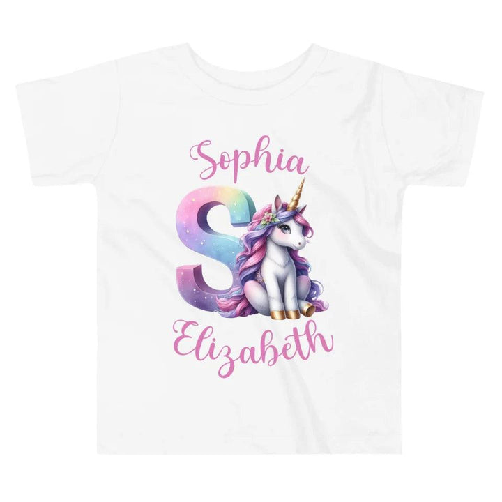 Custom Unicorn Pastel Alphabet T-Shirt - ART-TSH192 - ARTFULANE