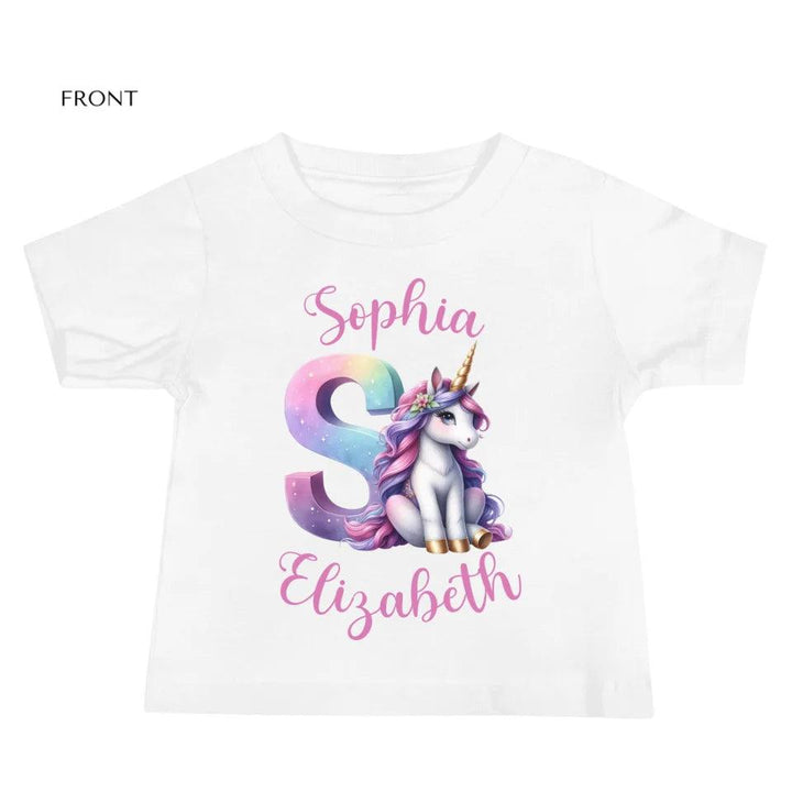 Custom Unicorn Pastel Alphabet T-Shirt - ART-TSH192 - ARTFULANE