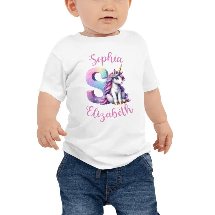 Custom Unicorn Pastel Alphabet T-Shirt - ART-TSH192 - ARTFULANE