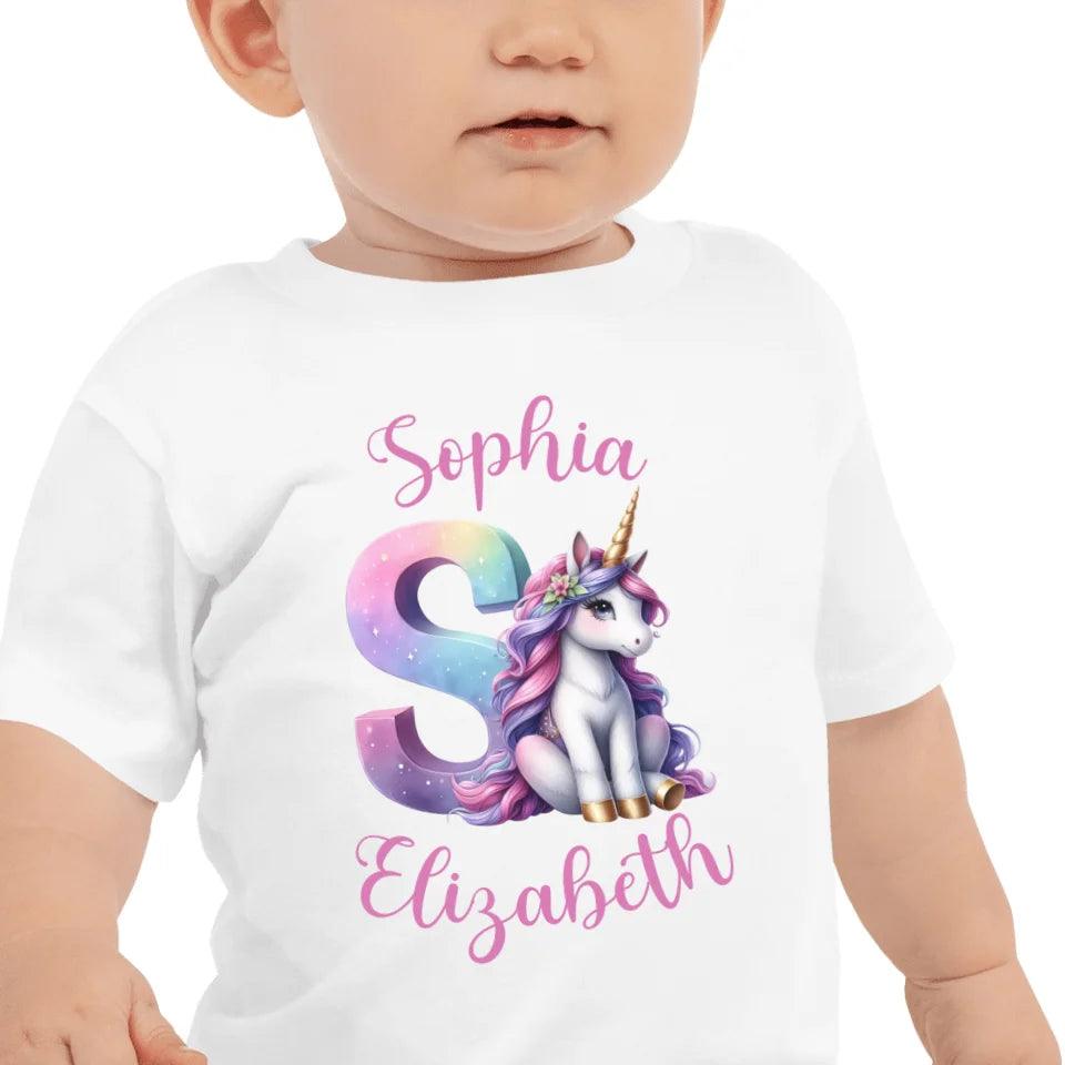 Custom Unicorn Pastel Alphabet T-Shirt - ART-TSH192 - ARTFULANE