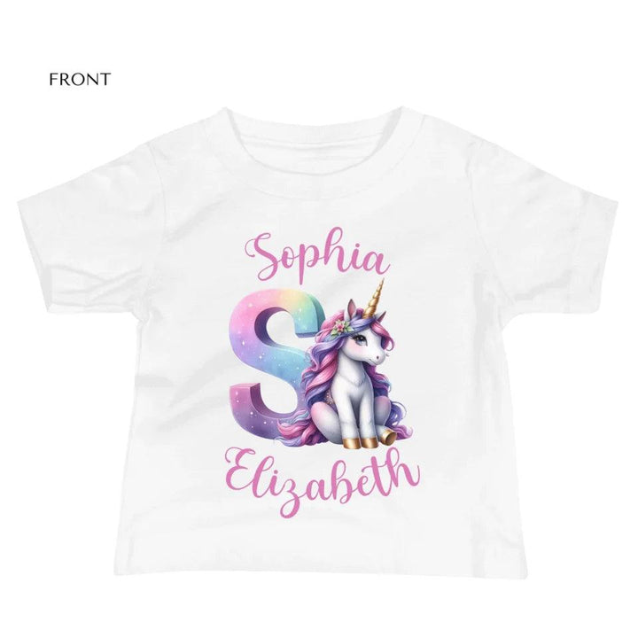 Custom Unicorn Pastel Alphabet T-Shirt - ART-TSH192 - ARTFULANE