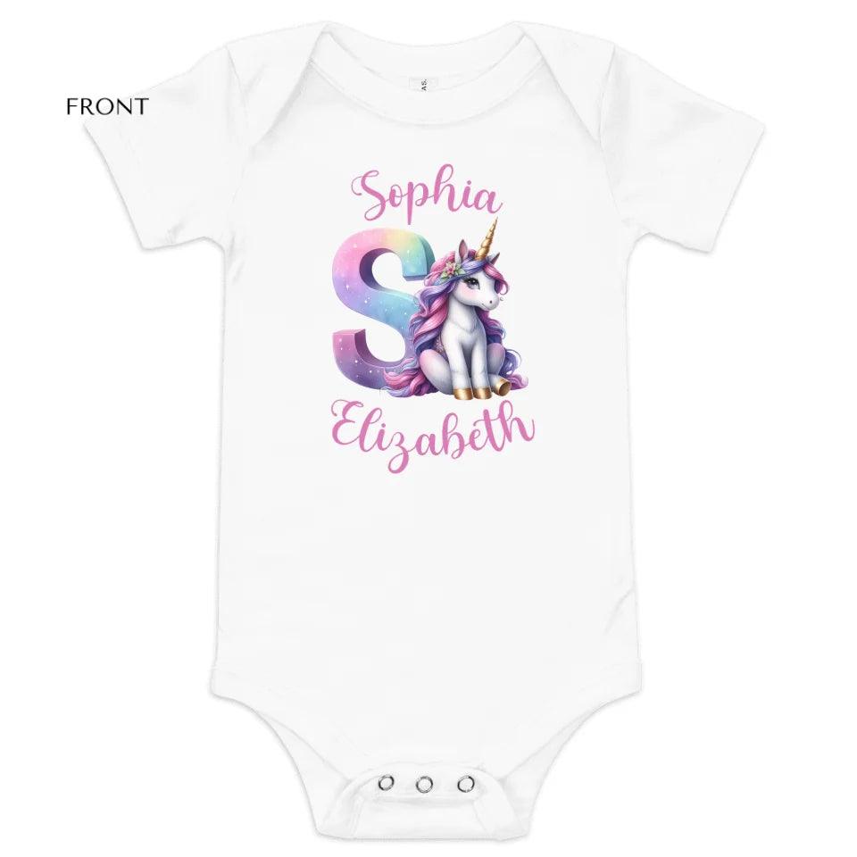 Custom Unicorn Pastel Alphabet T-Shirt - ART-TSH192 - ARTFULANE