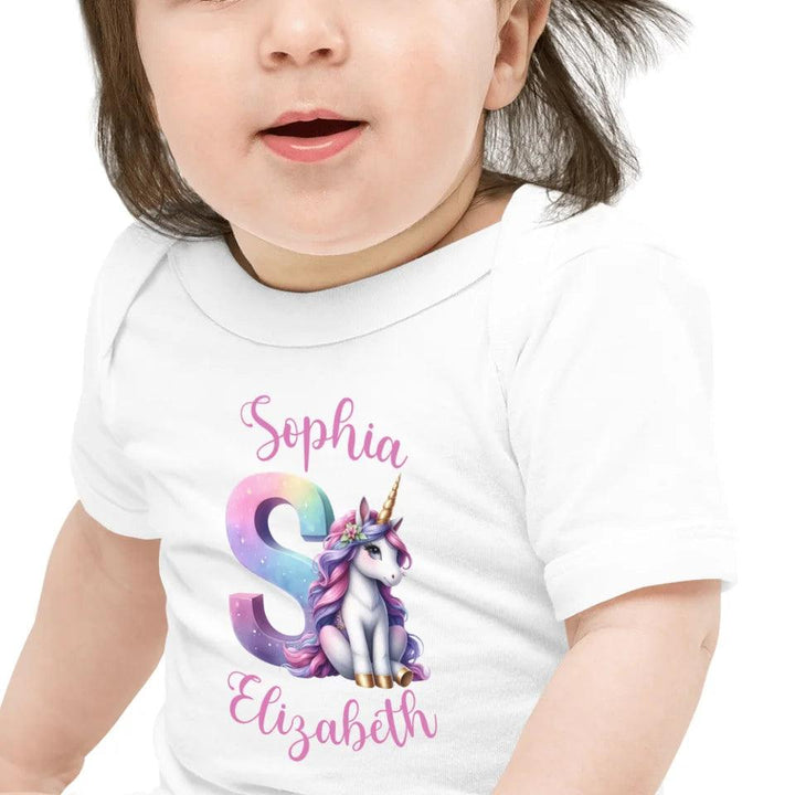 Custom Unicorn Pastel Alphabet T-Shirt - ART-TSH192 - ARTFULANE