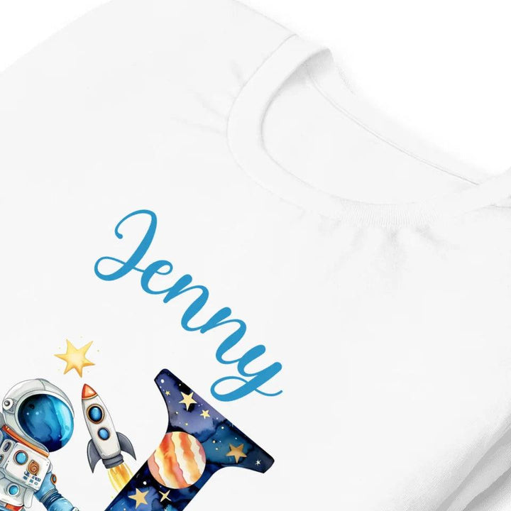 Custom Astronaut Space Alphabet T-Shirt - ART-TSH193 - ARTFULANE