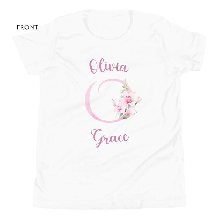 Custom Pink Lily Alphabet T-Shirt - ART-TSH194 - ARTFULANE