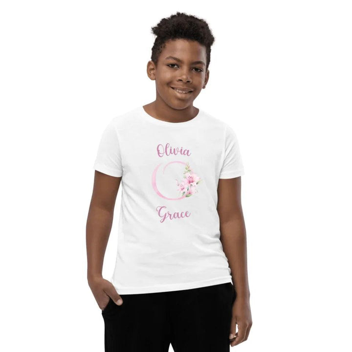 Custom Pink Lily Alphabet T-Shirt - ART-TSH194 - ARTFULANE