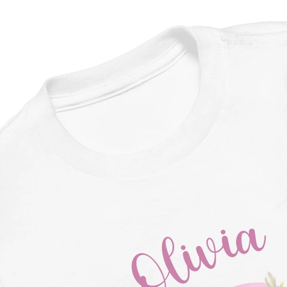 Custom Pink Lily Alphabet T-Shirt - ART-TSH194 - ARTFULANE