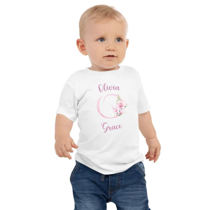 Custom Pink Lily Alphabet T-Shirt - ART-TSH194 - ARTFULANE