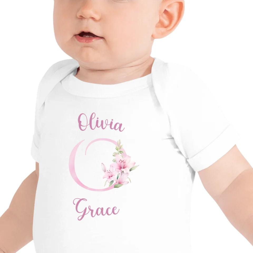 Custom Pink Lily Alphabet T-Shirt - ART-TSH194 - ARTFULANE