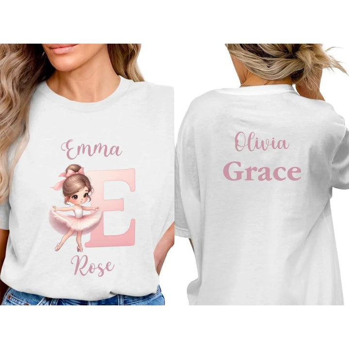 Custom Ballerina Pink Alphabet T-Shirt - ART-TSH195 - ARTFULANE