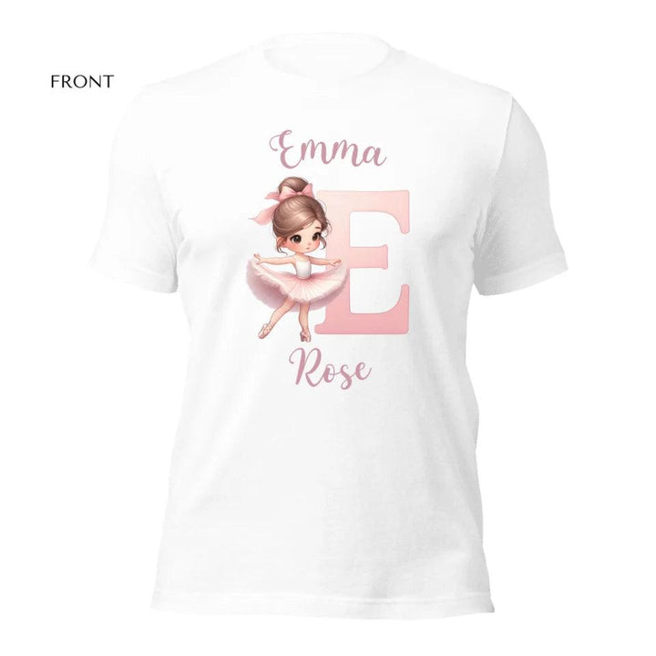 Custom Ballerina Pink Alphabet T-Shirt - ART-TSH195 - ARTFULANE