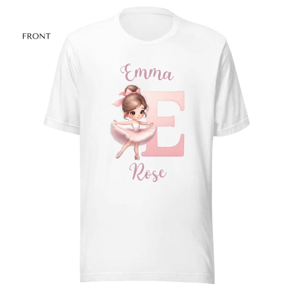 Custom Ballerina Pink Alphabet T-Shirt - ART-TSH195 - ARTFULANE