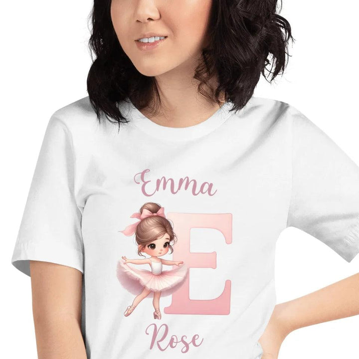 Custom Ballerina Pink Alphabet T-Shirt - ART-TSH195 - ARTFULANE