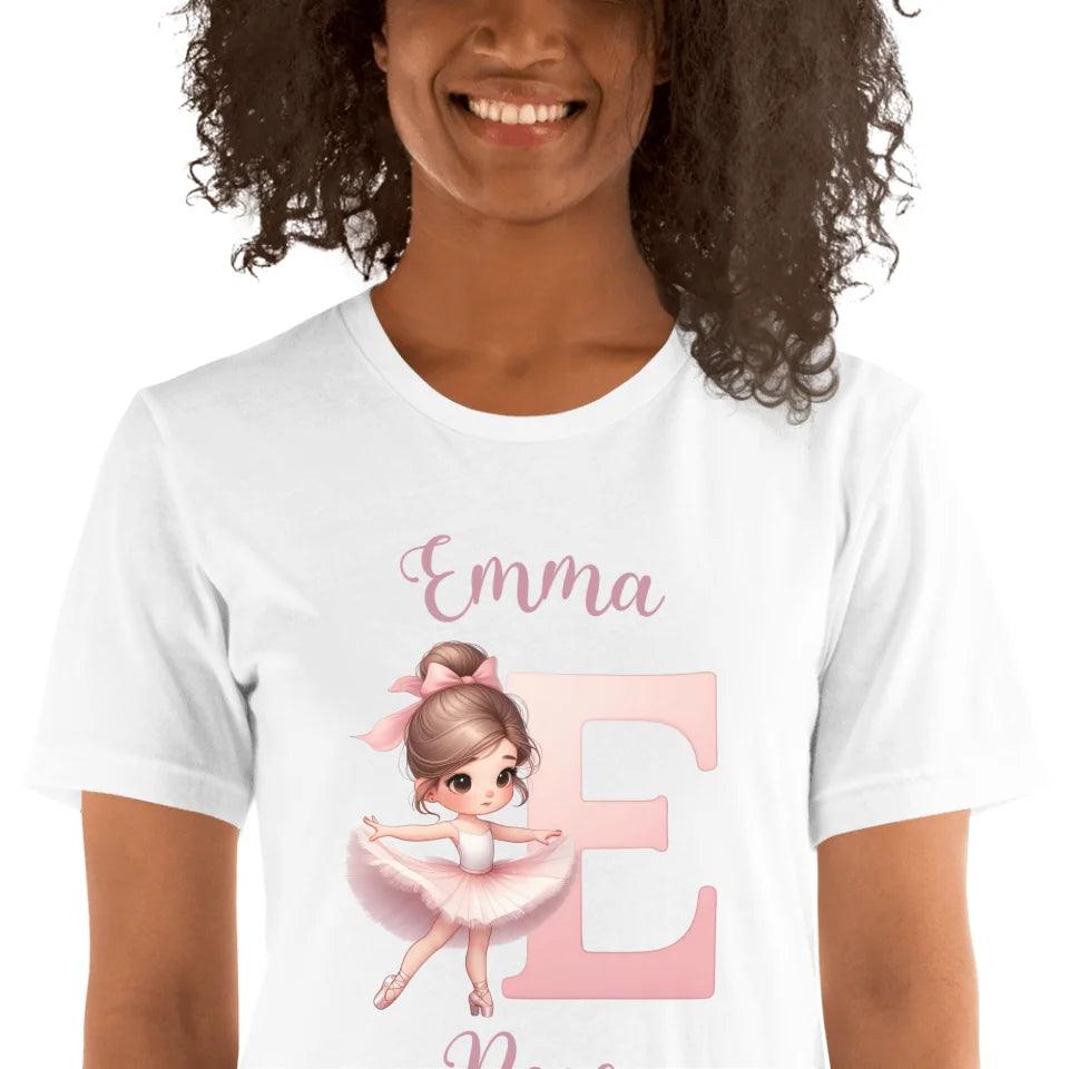 Custom Ballerina Pink Alphabet T-Shirt - ART-TSH195 - ARTFULANE