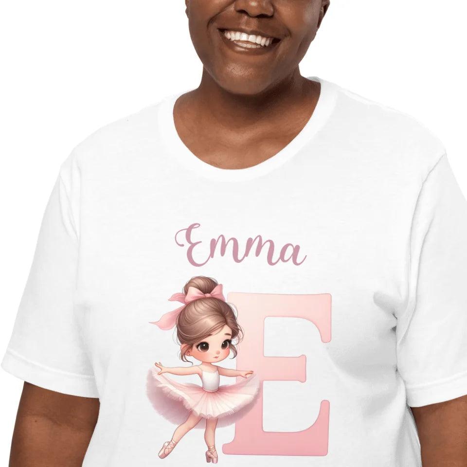 Custom Ballerina Pink Alphabet T-Shirt - ART-TSH195 - ARTFULANE