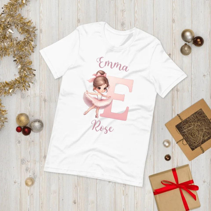 Custom Ballerina Pink Alphabet T-Shirt - ART-TSH195 - ARTFULANE