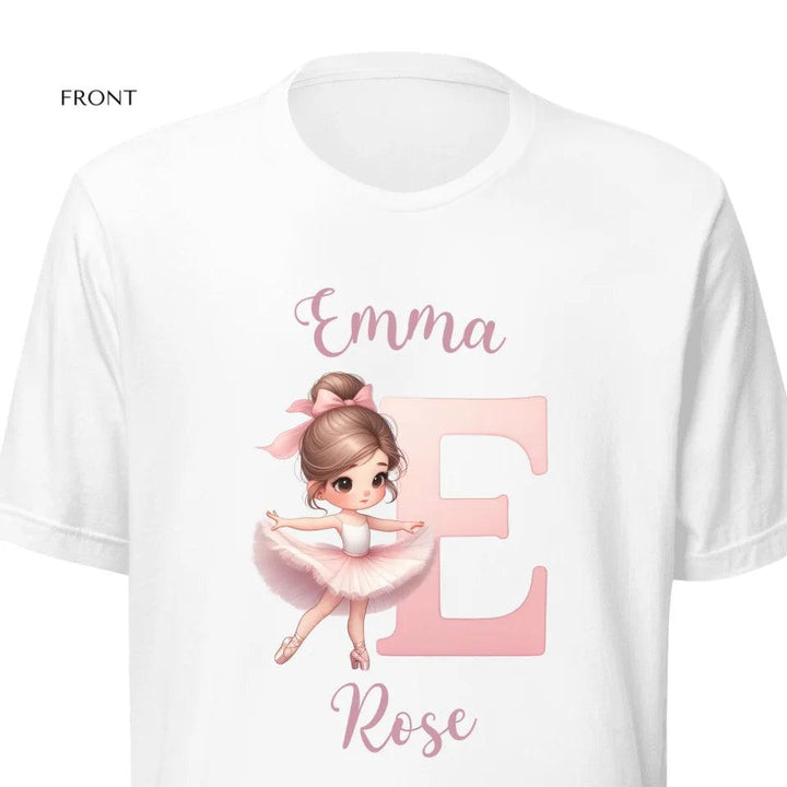 Custom Ballerina Pink Alphabet T-Shirt - ART-TSH195 - ARTFULANE