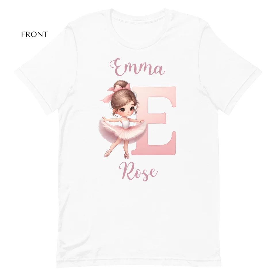 Custom Ballerina Pink Alphabet T-Shirt - ART-TSH195 - ARTFULANE