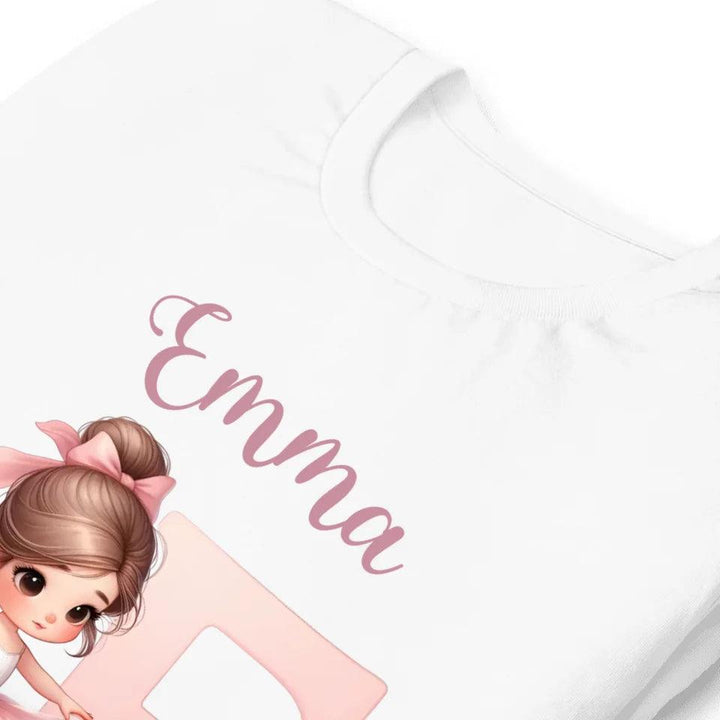 Custom Ballerina Pink Alphabet T-Shirt - ART-TSH195 - ARTFULANE