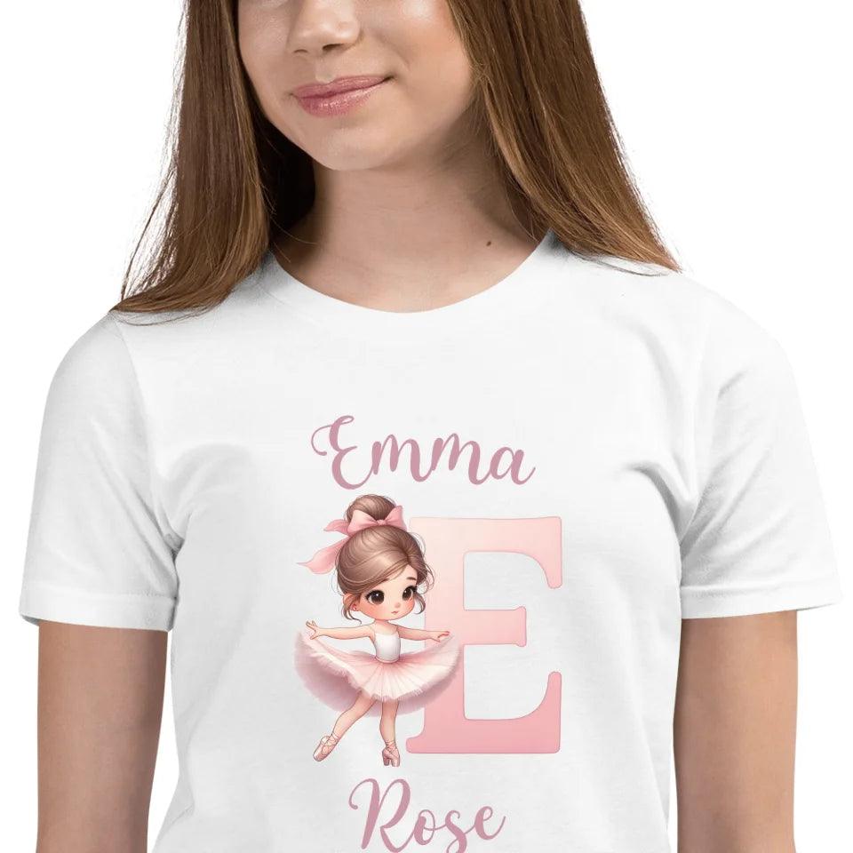 Custom Ballerina Pink Alphabet T-Shirt - ART-TSH195 - ARTFULANE