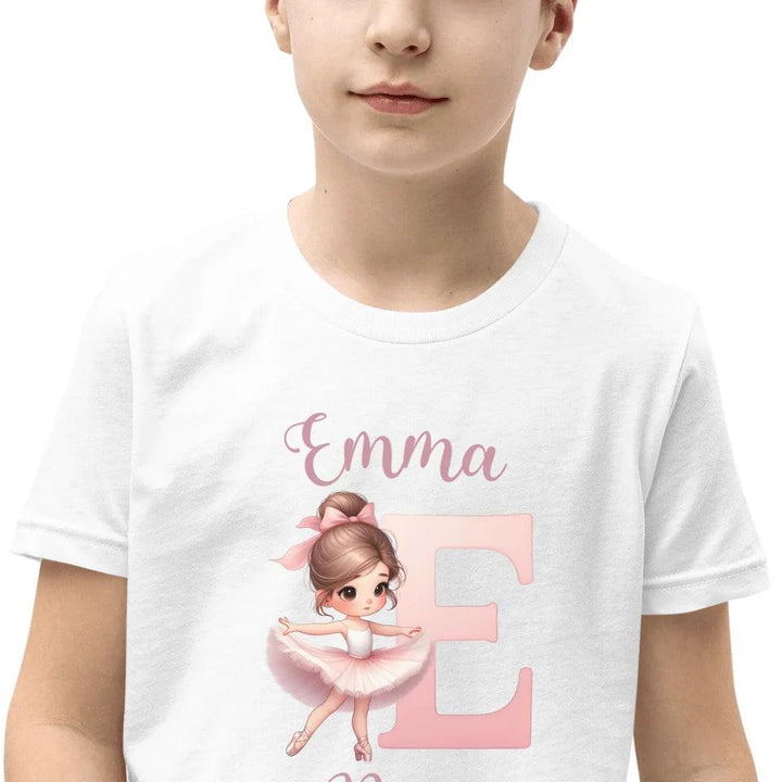 Custom Ballerina Pink Alphabet T-Shirt - ART-TSH195 - ARTFULANE