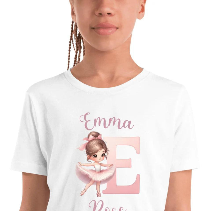 Custom Ballerina Pink Alphabet T-Shirt - ART-TSH195 - ARTFULANE