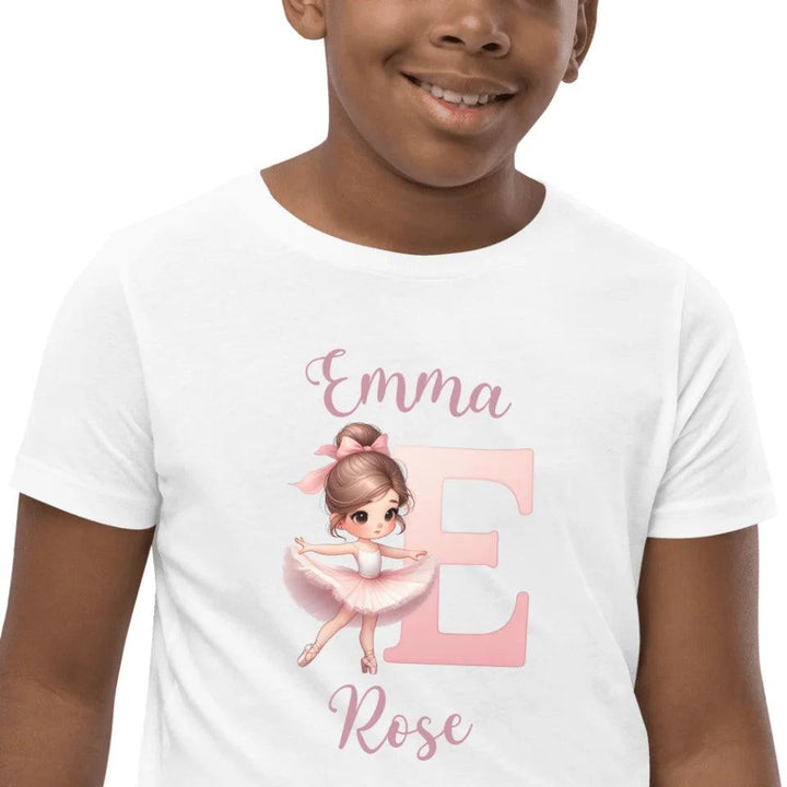 Custom Ballerina Pink Alphabet T-Shirt - ART-TSH195 - ARTFULANE