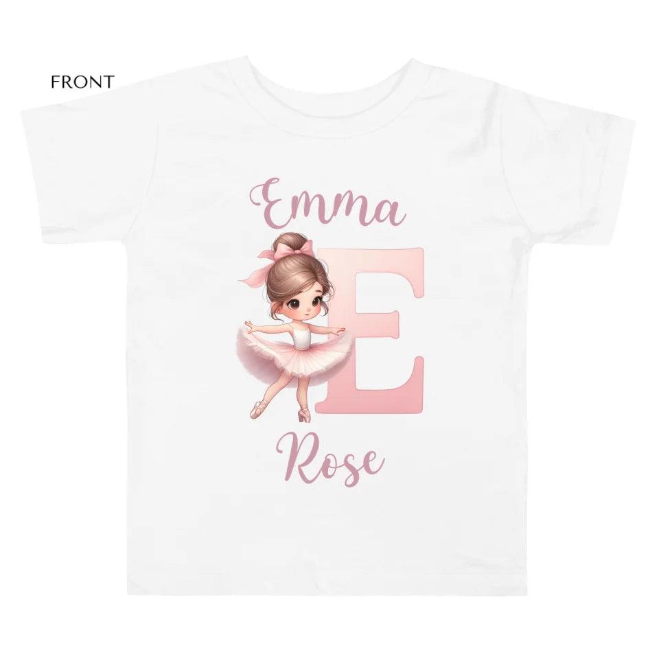 Custom Ballerina Pink Alphabet T-Shirt - ART-TSH195 - ARTFULANE