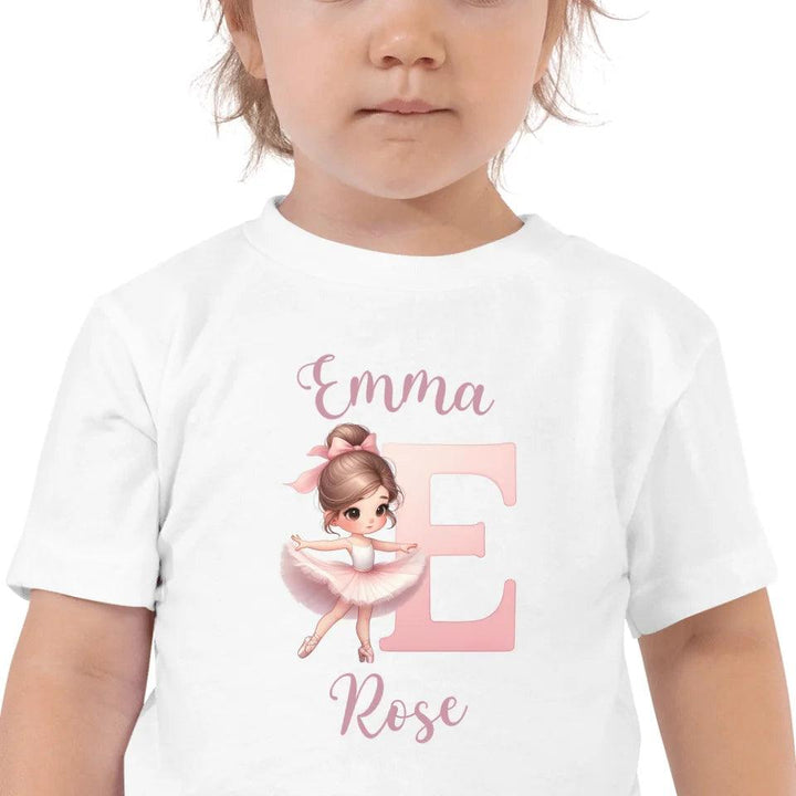 Custom Ballerina Pink Alphabet T-Shirt - ART-TSH195 - ARTFULANE