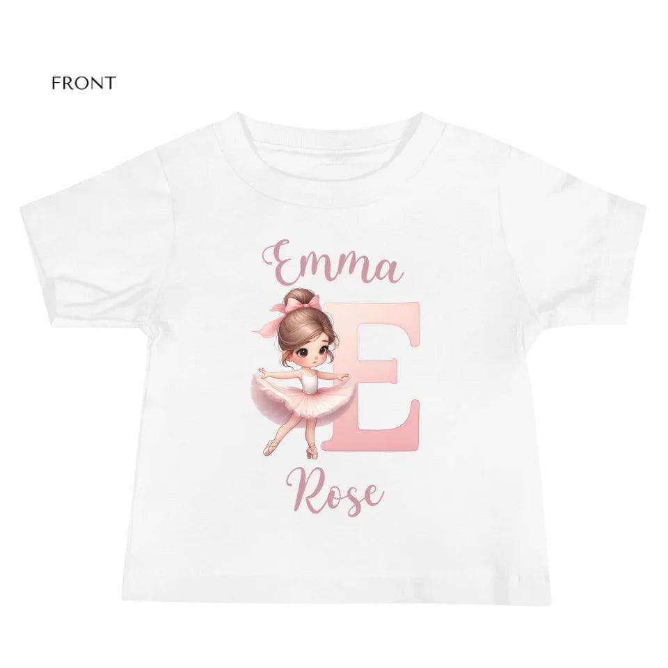 Custom Ballerina Pink Alphabet T-Shirt - ART-TSH195 - ARTFULANE